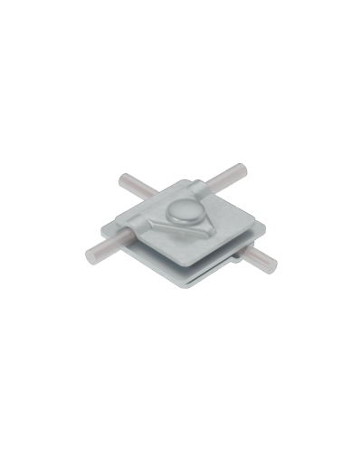 Универсальный соединитель для прутка Ø 5-10 мм с 3 пластинами 40х40 мм CU КМ-Профиль (3USM-D5-10 CU) в Назрани Аксессуары для лотков Pintop.ru