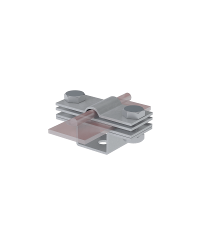 Универсальный держатель на мостовой опоре для прутка Ø 5-8 мм и полосы до 40 мм с 3 пластинами TD КМ-профиль (UDMO3-D5-8-B40 TD) в Назрани Аксессуары для лотков Pintop.ru