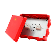 Коробка распределительная огнестойкая КРОПС-П4, IP54, габаритные размеры 150х110х70 мм, для кабелей сечением до 10 мм2, 3 клеммы КМ-Профиль (FRJB-KM-P4-10-03-КРОПС-IP54)