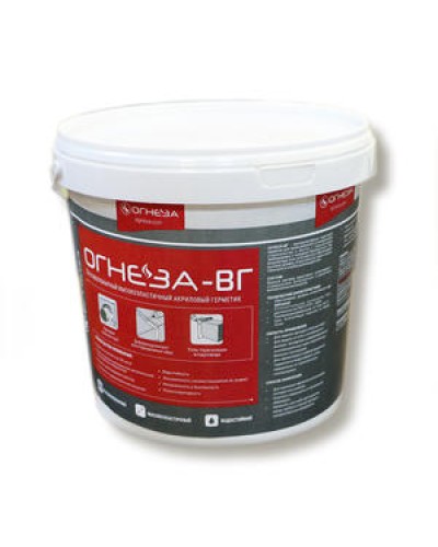 Герметик акриловый противопожарный Огнеза ОГНЕЗА-ВГ, ведро 3 кг., цвет красный в Назрани Дополнительное оборудование пожаротушения Pintop.ru