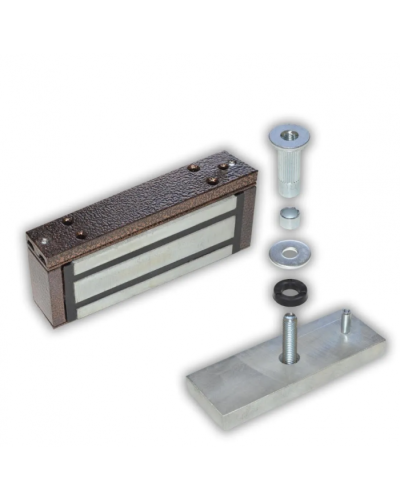 Замок электромагнитный Олевс М1-200 с планкой коричневый в Назрани Электромагнитные замки Pintop.ru