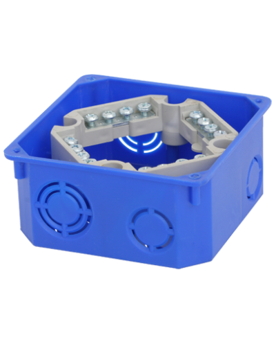 Коробка распаячная, для подштукатурного монтажа, с клеммником и крышкой, 110x110x50 (60шт/уп) ПожТехКабель 010-022 в Назрани Распределительные коробки Pintop.ru