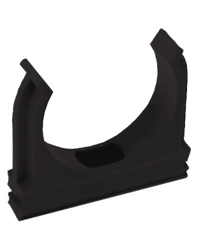 Крепёж-клипса для труб Полистирол черная д25 (100шт/1000шт уп/кор) Промрукав (02725ч) в Назрани Держатели, клипсы, скобы Pintop.ru