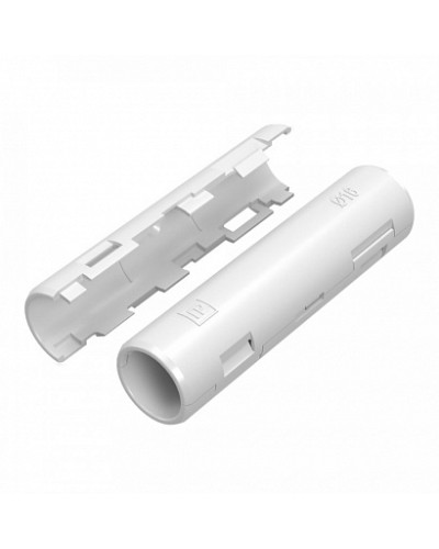 Муфта разборная d16 мм белая (100шт/1200шт уп/кор) Промрукав (PR13.0417) в Назрани Повороты, муфты, тройники Pintop.ru