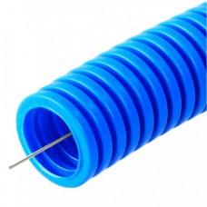 Труба гофрированная ПП лёгкая 350 Н не распространяющая горение синяя д25 (25м/уп) Промрукав (PR02.0255)