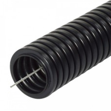 Труба гофрированная ПА негорючая (НГ) стойкая к ультрафиолету (УФ) черная с/з д20 (25м/уп) Промрукав (PR02.0267)