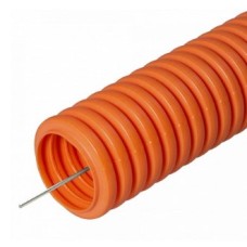 Труба гофрированная ПНД лёгкая 350 Н безгалогенная (HF) оранжевая с/з д20 (100м/4800м уп/пал) Промрукав (PR.022061)