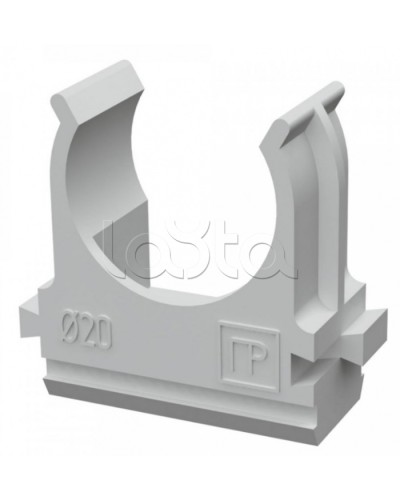 Крепеж-клипса для труб АБС-пластик в п/э д20 (100шт/1500шт уп/кор) Промрукав (PR.02620) в Назрани Держатели, клипсы, скобы Pintop.ru