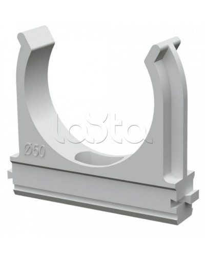 Крепеж-клипса для труб АБС-пластик в п/э д50 (10шт/200шт уп/кор) Промрукав (PR.02650) в Назрани Держатели, клипсы, скобы Pintop.ru