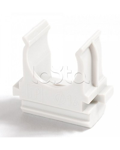 Крепёж-клипса для труб Полистирол белая д25 (100шт/1000шт уп/кор) Промрукав (PR.02725б) в Назрани Держатели, клипсы, скобы Pintop.ru