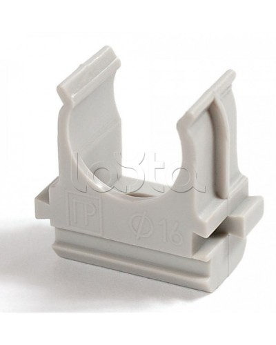 Крепеж-клипса для труб Полистирол д25 (10шт/500шт уп/кор) Промрукав (PR.02725м) в Назрани Держатели, клипсы, скобы Pintop.ru