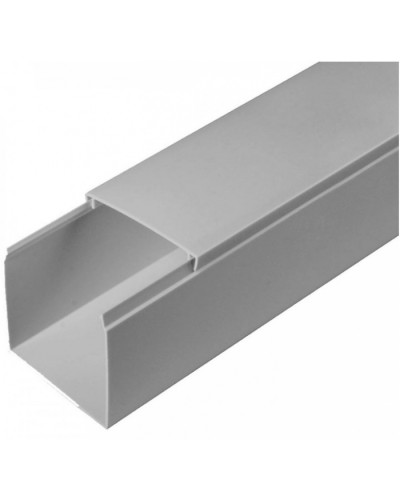 Кабель-канал серый RAL 7035 2-й замок в п/э 60х60 (24м/уп) Промрукав (PR03.0078) в Назрани Кабель-канал Pintop.ru