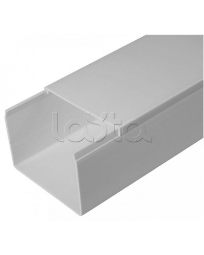 Кабель-канал серый RAL 7035 2-й замок в п/э 80х60 (18м/уп) Промрукав (PR03.0080) в Назрани Кабель-канал Pintop.ru