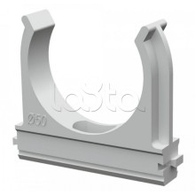 Крепеж-клипса для труб АБС-пластик в карт д50 (20шт/200шт уп/кор) Промрукав (PR.0650)