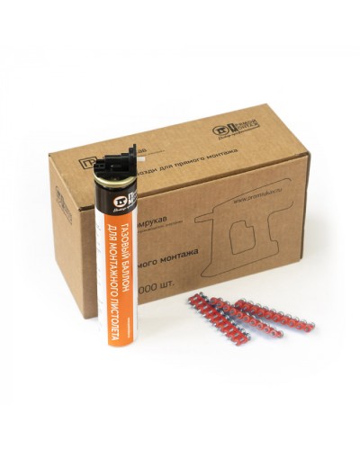 Комплект газовый баллон 165 мм и гвозди 3х19 мм (кованые) (1000 шт/уп) Промрукав (PR08.22649) в Назрани Аксессуары для кабель-канала Pintop.ru