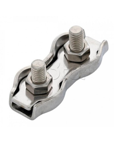 Зажим троса двойной D5мм Duplex (100шт/уп) Промрукав (PR08.3890) в Назрани Держатели, клипсы, скобы Pintop.ru