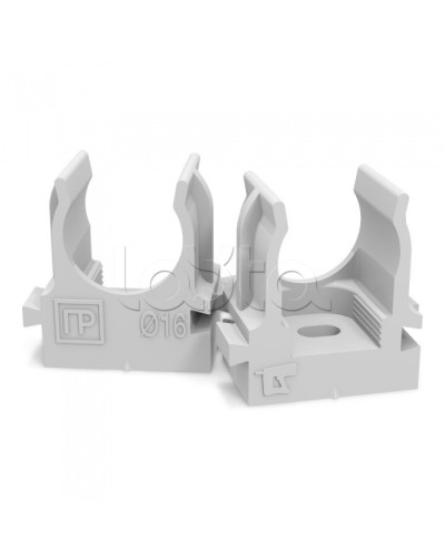 Крепеж-клипса для труб для монтажного пистолета серая в п/э д16 (100шт/1100шт уп/кор) Промрукав PR13.0119 в Назрани Держатели, клипсы, скобы Pintop.ru