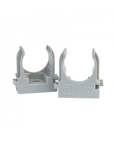 Крепеж-клипса для труб для монтажного пистолета серая в п/э д20 (100шт/900шт уп/кор) Промрукав PR13.0120 в Назрани Держатели, клипсы, скобы Pintop.ru
