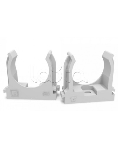 Крепеж-клипса для труб для монтажного пистолета серая в п/э д32 (25шт/500шт уп/кор) Промрукав (PR13.0122) в Назрани Держатели, клипсы, скобы Pintop.ru