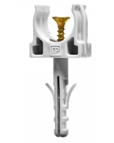 Крепеж-клипса с дюбелем и саморезом серая д16 в малой упаковке (10шт/900шт уп/кор) Промрукав (PR13.0307) в Назрани Крепеж: Дюбели, шурупы, саморезы Pintop.ru