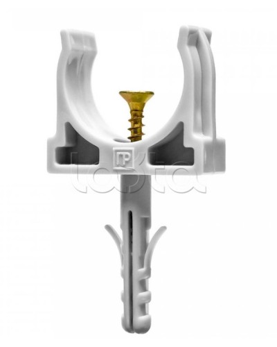 Крепеж-клипса с дюбелем и саморезом серая д25 в малой упаковке (10шт/450шт уп/кор) Промрукав (PR13.0309) в Назрани Крепеж: Дюбели, шурупы, саморезы Pintop.ru