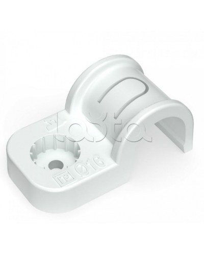 Крепеж-скоба пластиковая односторонняя для прямого монтажа серая в п/э д16 Промрукав (PR13.0368) в Назрани Держатели, клипсы, скобы Pintop.ru