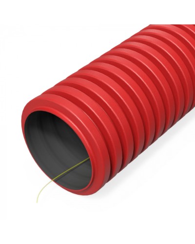 Труба гофр. двуст. ПНД гибкая тип 1250 (SN63) с/з красная d50 мм (100м/200м уп/пал) Промрукав (PR15.00977) в Назрани Труба гофрированная Pintop.ru
