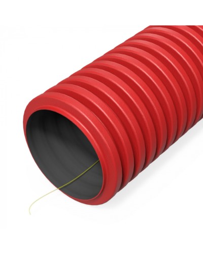 Труба гофр. двуст. ПНД гибкая тип 1250 (SN23) с/з красная d125 мм (50м/100м уп/пал) Промрукав (PR15.00982) в Назрани Труба гофрированная Pintop.ru