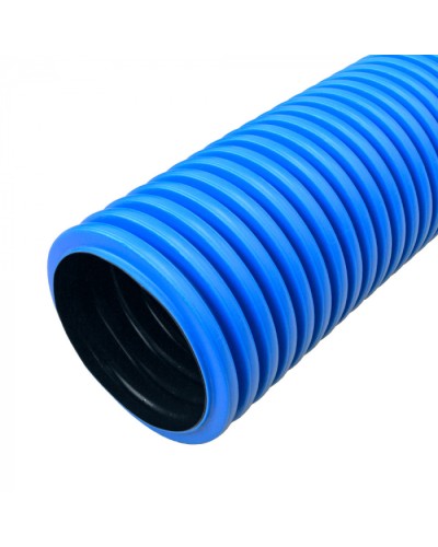 Труба гофр. двуст. ПНД жесткая тип 1250 (SN18) синяя d160 мм 5,7м (22,8м/уп) Промрукав (PR15.01056) в Назрани Труба гофрированная Pintop.ru
