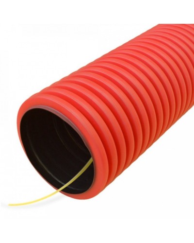 Труба гофрированная двустенная ПНД гибкая тип 750 (SN24) с/з красная д75 (50м/уп) Промрукав (PR15.0176) в Назрани Труба гофрированная Pintop.ru