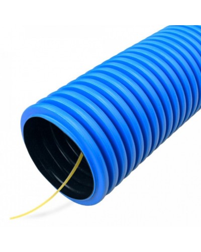 Труба гофрированная двустенная ПНД гибкая тип 750 (SN24) с/з синяя д75 (50м/уп) Промрукав (PR15.0182) в Назрани Труба гофрированная Pintop.ru
