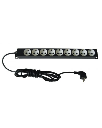 Блок силовых розеток 19 со шнуром (2 м.) без выключателя, 9 розеток ЦМО БР-9П-Ш-9005 в Назрани Блоки розеток Pintop.ru