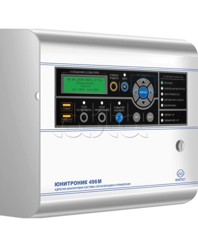 Прибор адресно-аналоговый приемно-контрольный охранно-пожарный Юнитест Юнитроник 496М (ППКОПУ 03041-4-1) в Назрани Адресная система пожарной сигнализации Юнитест Pintop.ru