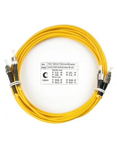 Шнур оптический duplex FC-ST 9/125 sm 5м LSZH Cabeus FOP(d)-9-FC-ST-5m в Назрани Патч-корды оптические Pintop.ru