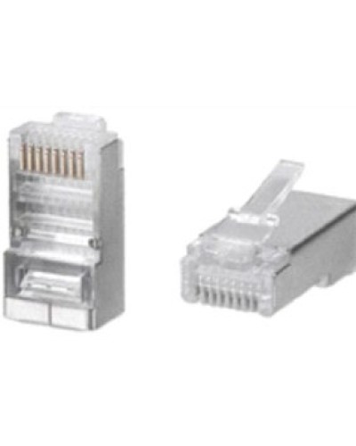Разъем RJ-45(8P8C) под витую пару, категория 5e (50 µ/ 50 микродюймов), универсальный (для одножильного и многожильного кабеля) экранированный (100 шт) в Назрани Коннекторы и разъемы Pintop.ru