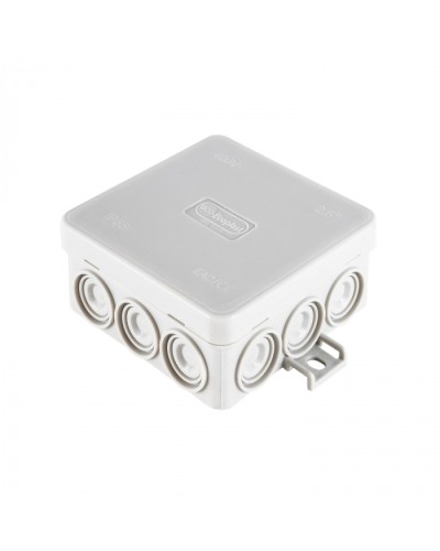 Коробка огн. E110, о/п 85х85х38мм, без галогена, 12 вых., IP55, 4P, серый Экопласт (43155HF-GR) в Назрани Распределительные коробки Pintop.ru