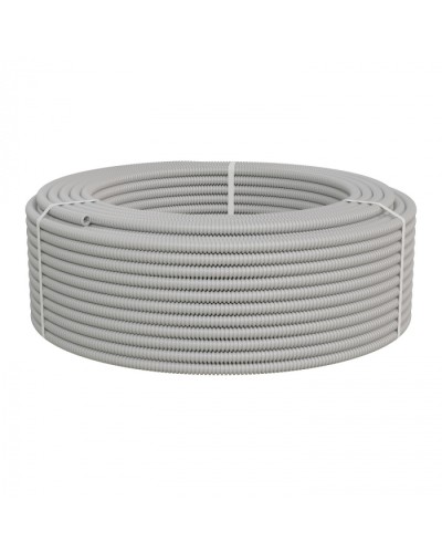 Труба ПНД-FRUF гофрир. тяжелая, с зондом, без галогена, трудногорючая, атмосферостойкая,цвет серый, диам. 16мм (100м) Экопласт (21116HFR-UF) в Назрани Труба гофрированная Pintop.ru