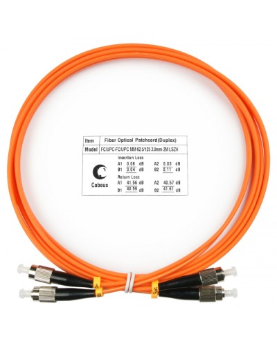 Шнур оптический duplex FC-FC 62,5/125 mm 1,5м LSZH Cabeus FOP-62-FC-FC-1,5m в Назрани Патч-корды оптические Pintop.ru