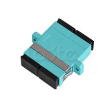 Адаптер NIKOMAX волоконно-оптический, соединительный, многомодовый, стандарта OM3, SC/UPC-SC/UPC, двойной, пластиковый, без шторки, с фланцами, аква, уп-ка 2шт. NIKOMAX (NMF-OA2M3-FN-SCU-SCU-AQ-2)