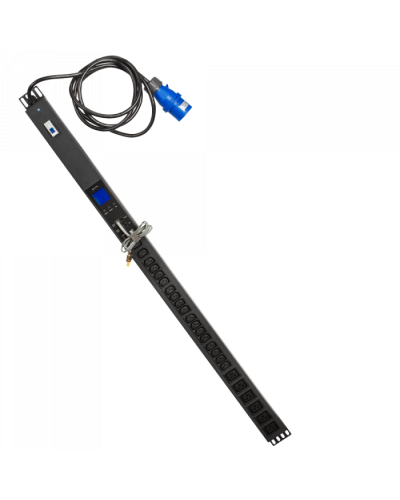 Блок розеток верт. 32A / 250V, 6xC19 + 18xC13, шнур 3.0 м, разъем IEC309 TWT (TWT-PDVMT1-6x18-32A) в Назрани Блоки розеток Pintop.ru