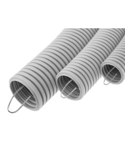 Труба гофрированная ПВХ тяжелая, с зондом диам. 32 мм (25м), огнестойкость E15-E90 Экопласт 11132-E90 в Назрани Труба (ОКЛ) Экопласт Pintop.ru