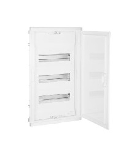 Щит встраиваемый Nedbox с округленной дверью белой RAL 9010 1 рейка 36+2 модуля Legrand 001413 в Назрани Щиты электрические Pintop.ru