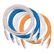 Шнур коммутационный NETLAN U/UTP 4 пары, Кат.5е (Класс D), 100МГц, 2хRJ45/8P8C, T568B, заливной, многожильный, BC (чистая медь), PVC нг(B), серый, 5м, уп-ка 10шт. NETLAN EC-PC4UD55B-BC-PVC-050-GY-10