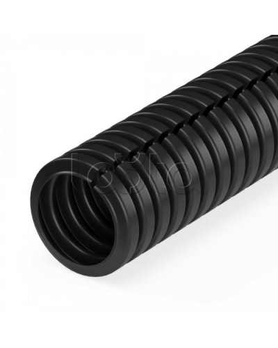 Труба гофрированная ПА негорючая (НГ) стойкая к ультрафиолету разрезная черная dвн 7 мм, dнар 10 мм (50м/уп) Промрукав (PR02.0322) в Назрани Труба гофрированная Pintop.ru