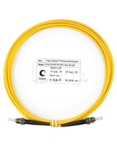 Патч-корд волоконно-оптический SM 9/125 simplex ST-ST LSZH (3 м) Cabeus FOP(s)-9-ST-ST-3M в Назрани Патч-корды оптические Pintop.ru