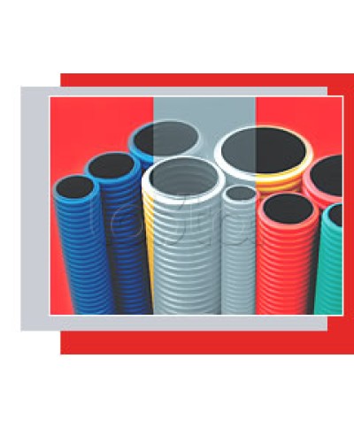 NR110 Двустенная труба ПНД жёсткая, тип 750, SN16, D110мм (1шт=5,7м) цвет красный Экопласт (80110-57) в Назрани Труба гофрированная Pintop.ru