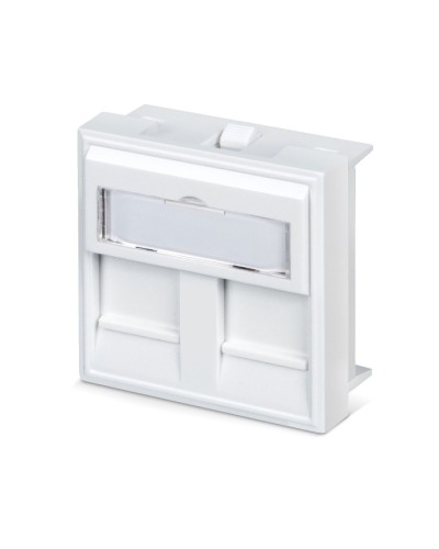 Вставка 45x45 (Mosaic) для 2 модулей формата Keystone Jack с маркером (FP-45-2M) Пожтехкабель СКС (202-032) в Назрани Модули Keystone Pintop.ru