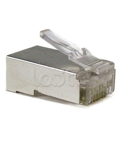 Разъем экранированный RJ-45 под витую пару, категория 6, без вставки Hyperline (PLUG-8P8C-U-C6-SH) в Назрани Коннекторы и разъемы Pintop.ru