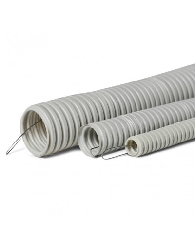 Труба гофр. тяжелая самозатух. ТГТ СЗПВХ 25 мм с зондом (50 м) ПожТехКабель в Назрани Труба гофрированная Pintop.ru