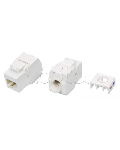 Вставка Keystone Jack RJ-45(8P8C) Hyperline KJ8-8P8C-C5e-180-TLS-WH в Назрани Модули Keystone Pintop.ru